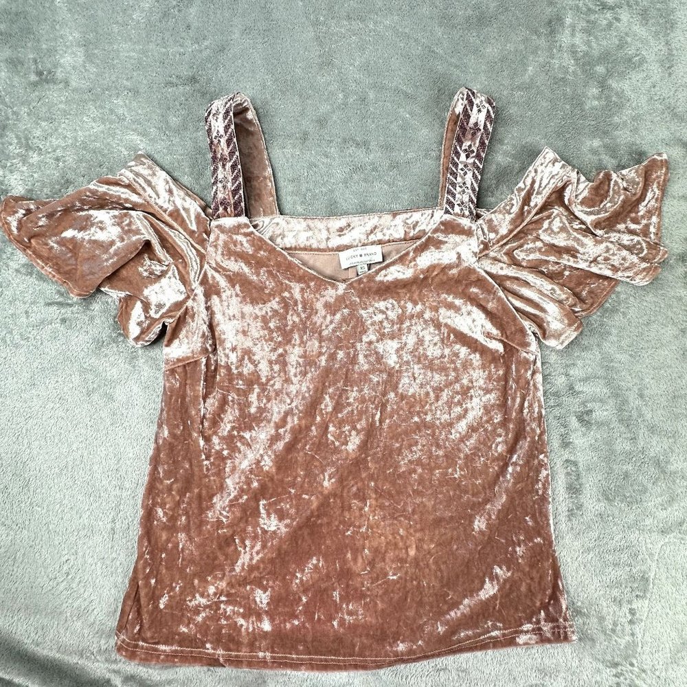 Lucky Brand Women's Blouse with Shoulder Straps Size XS Velvet like material